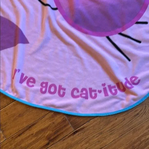 Oversized Jumbo Cat-Shaped Beach Towel with Sunglasses Design - Picture 2 of 8